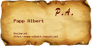 Papp Albert névjegykártya