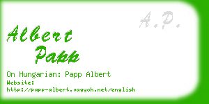 albert papp business card
